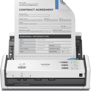Brother ADS-1350W Wireless Compact Desktop Scanner | Scan Speeds of Up to 30ppm | Single Pass Double-Sided Scanning