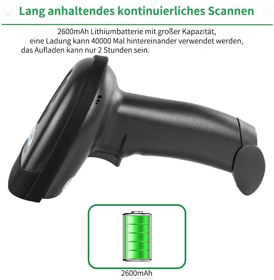 NETUM Bluetooth Barcode Scanner, Compatible with 2.4G Wireless & Bluetooth Function & Wired Connection, Connect Smart Phone, Tablet, PC, CCD Bar Code Reader Work with Windows, Mac,Android (NT-1228BC) - Image 9