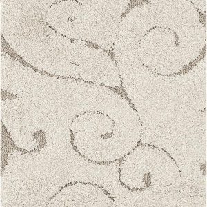 SAFAVIEH Florida Shag Collection Accent Rug - 2'3" x 4', Cream & Beige, Scroll Design, Non-Shedding & Easy Care, 1.2-inch Thick Ideal for High Traffic Areas in Foyer, Living Room, Bedroom (SG455-1113)